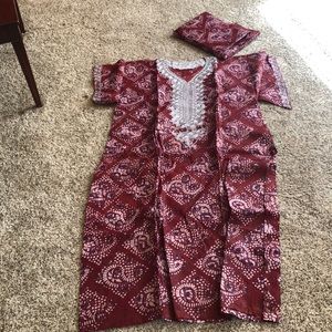 Traditional African dress with scarf